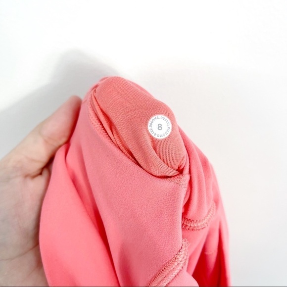 LuLuLemon Wunder Under Crop High-Rise Bright Coral Leggings - 8 - Picture 8 of 8